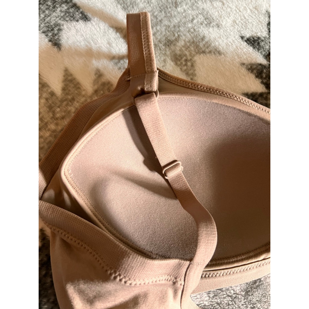 Women's Calvin Klein Lightly Lined Wireless Bra L Beige Black 2-Pack - Picture 7 of 8